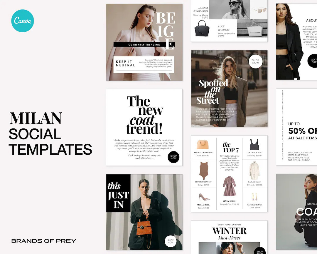 EDITABLE Fashion Instagram Template  Instagram Fashion - Etsy | Etsy (US)