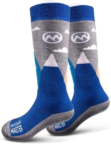 OutdoorMaster Kids Ski Socks - Merino Wool Blend, OTC Design w/Non-Slip Cuff | Amazon (US)