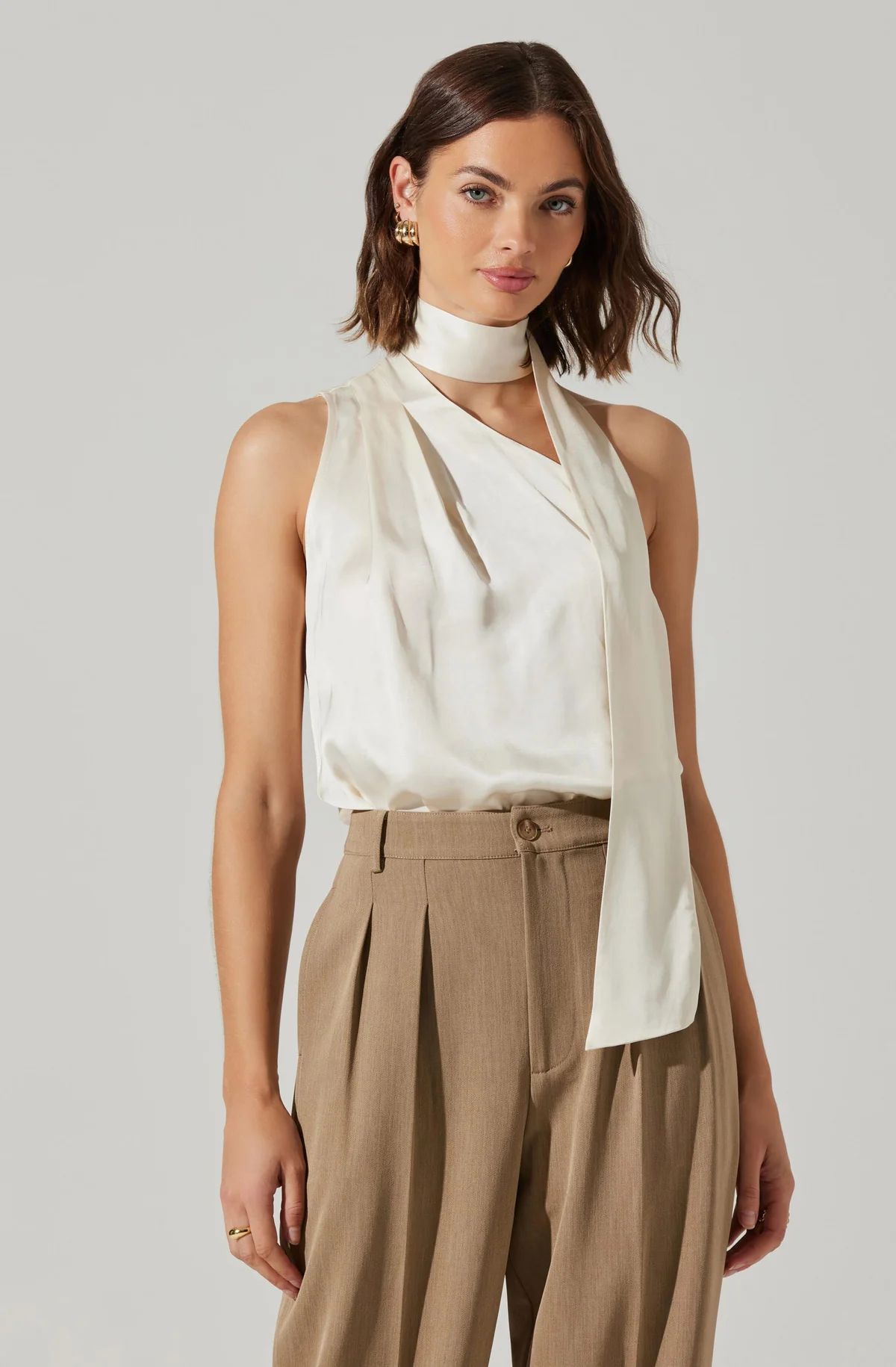 Partia Scarf Detail Asymmetric Top | ASTR The Label (US)