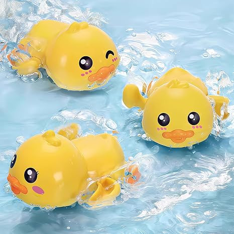 Baby Bath Toys, Wind up Swimming Duck Toys for Toddlers, Floating Water Bathtub Shower Toys, Bath... | Amazon (US)