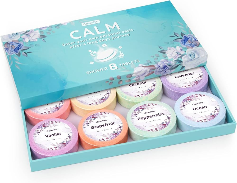 CalmNFiz Shower Steamers - 8 Pack Set Shower Bombs Tablets in Gift Box with 8 Fragrances with She... | Amazon (US)