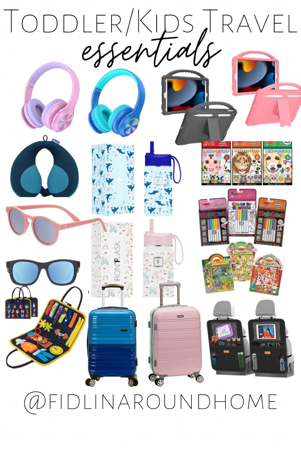 Kids and toddler travel airplane and or car essentials! Suitcases car organizers iPad covers wireless headphones sunglasses activities and busy books and water bottles 

#LTKkids #LTKbaby #LTKfamily