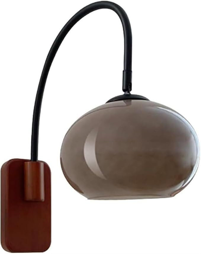 Wall Sconce Lights Wood Vintage Bathroom Glass with Gray Milk Glass Industrial for Farmhouse Bedr... | Amazon (US)