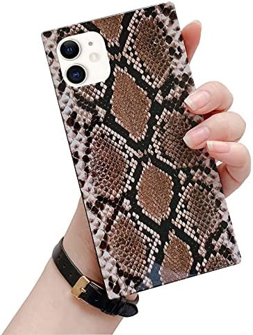 Omorro for Square iPhone 12 Pro Max Case for Women, Luxury Snakeskin Bright Glossy Case Classic S... | Amazon (US)