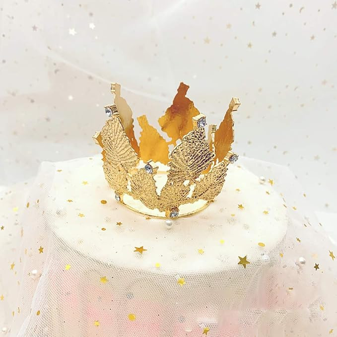2 Pcs Crown Cake Topper Crown Tiara Queen Crown Princess Headpiece Cake Decoration for Women Lady... | Amazon (US)