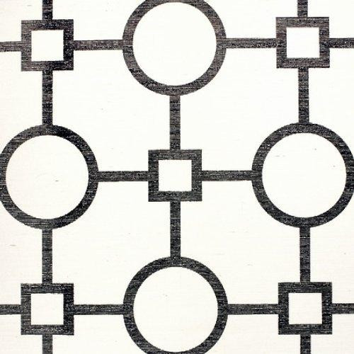 Phillip Jeffries Union Square Black On White Manila Hemp Wallpaper | DecoratorsBest