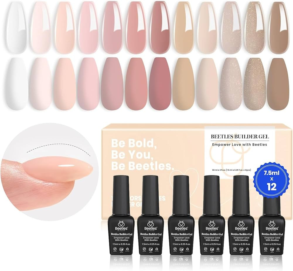beetles Gel Polish 12 Colors Gel Builder for Nails 8-in-1, White Pink Nude Hard Gel Builder Exten... | Amazon (CA)