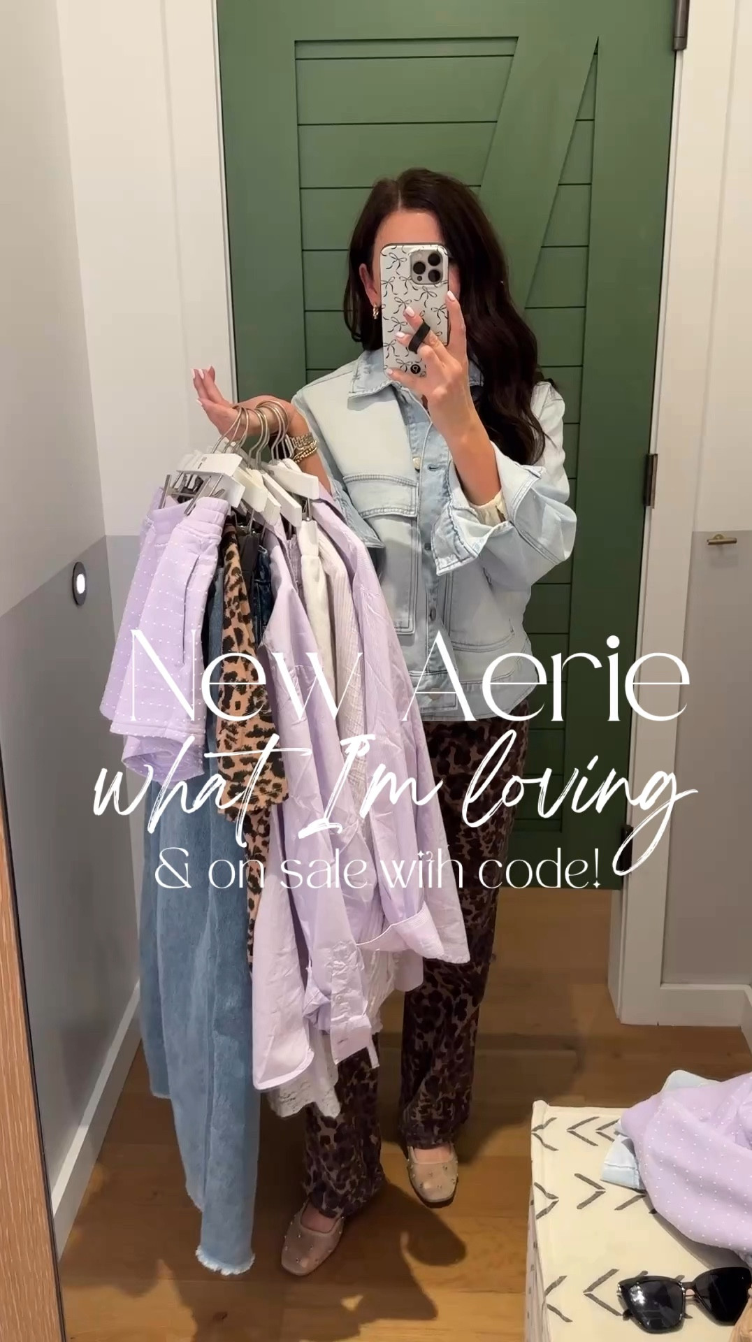 Aerie on double sale with code: BESTIES35 it’s a buy more, save more sale that’s actually worth it! 
•35% Off $125 +
30% Off $75+
25% Off $50+
.
.
SIZING-

SIZING-
Leopard tee-small, runs oversized
Denim shorts-small
Sweat shorts in charcoal-xs, could have done small too
Stretchy wide leg pants-small SO FAB🙌🏼🙌🏼
Purple tee-medium, I’d go up! 
Purple seersucker shorts-xs
Purple button ups-xs, run BIG! Go down
Dress-medium, I’d go up, runs tight!
Denim jacket-(walmart) small
Purple matching set-small in both 
Blue quarter zip up-small 
.
.
#aeriereal

#LTKSeasonal #LTKFindsUnder50 #LTKSaleAlert