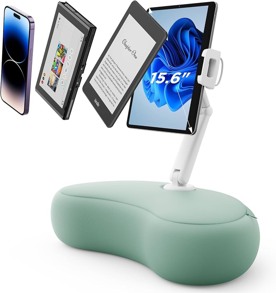 SAIJI Tablet Stand Pillow, 360° Adjustable Tablet Holder for Bed with Flexible Dual Axis Arm, Ph... | Amazon (US)