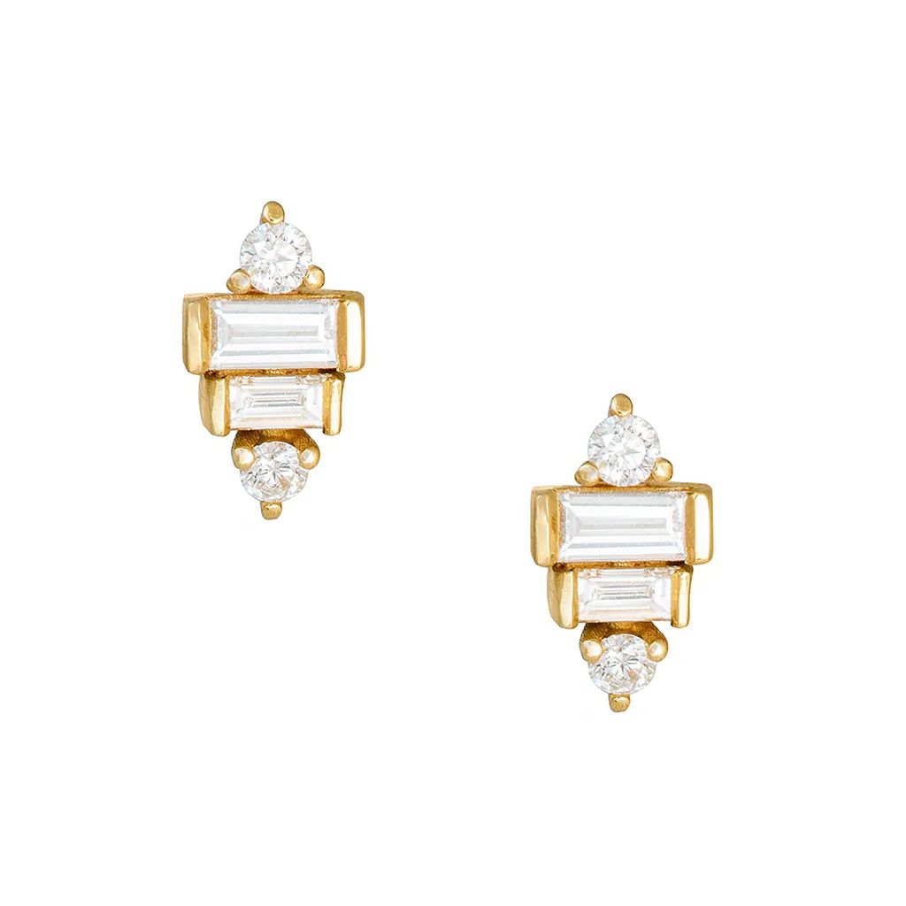 Rooney Baguette Studs | Mod and Jo