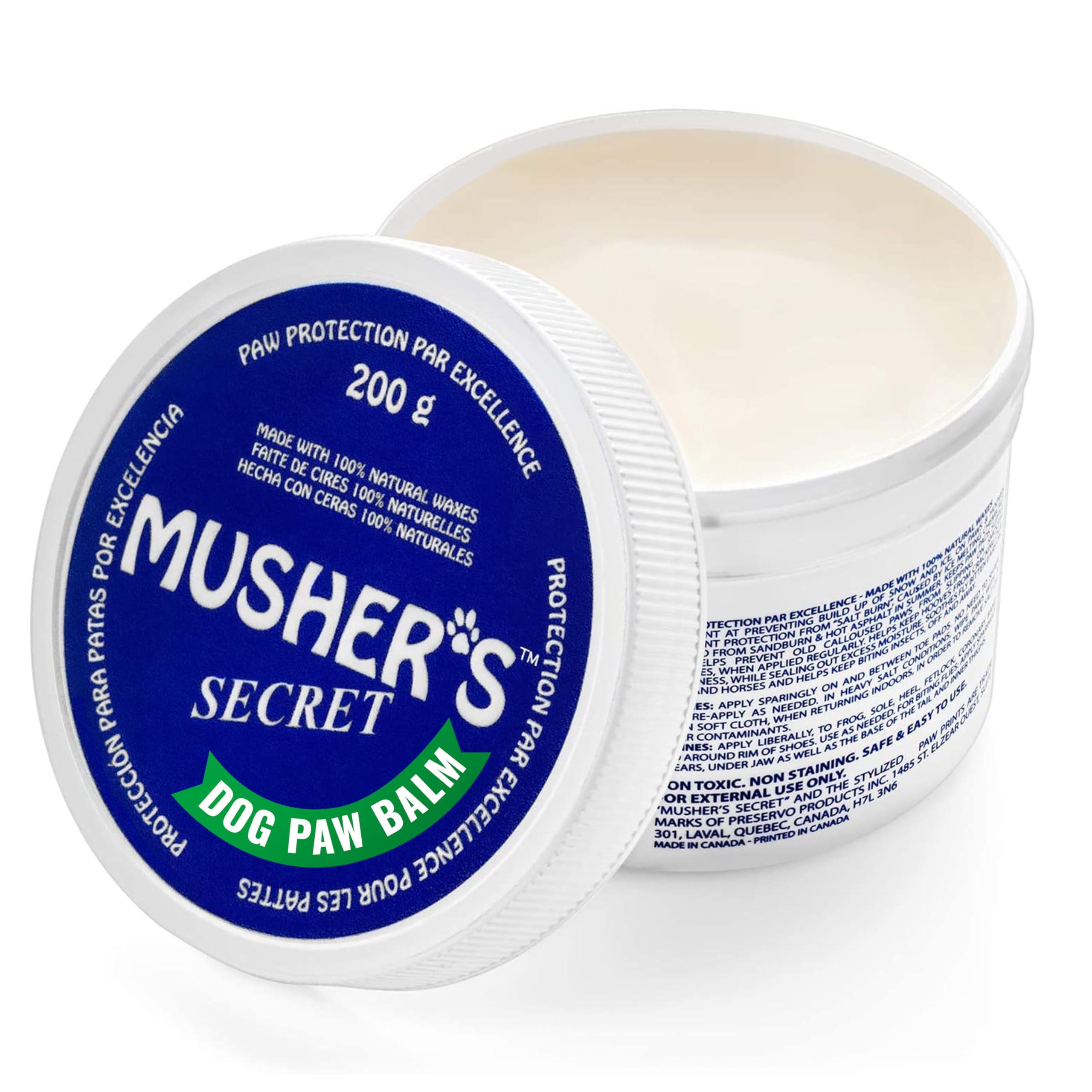 Musher’s Secret Dog Paw Wax 200g – Natural Paw Balm for Dogs with Vitamin E – Helps Protect... | Amazon (US)