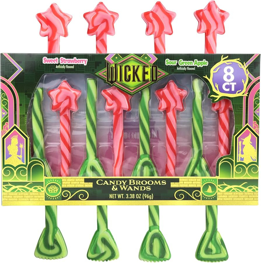 Wicked Candy Brooms and Wands Hot Chocolate Stirring Sticks, Sweet and Sour Flavored, Christmas S... | Amazon (US)