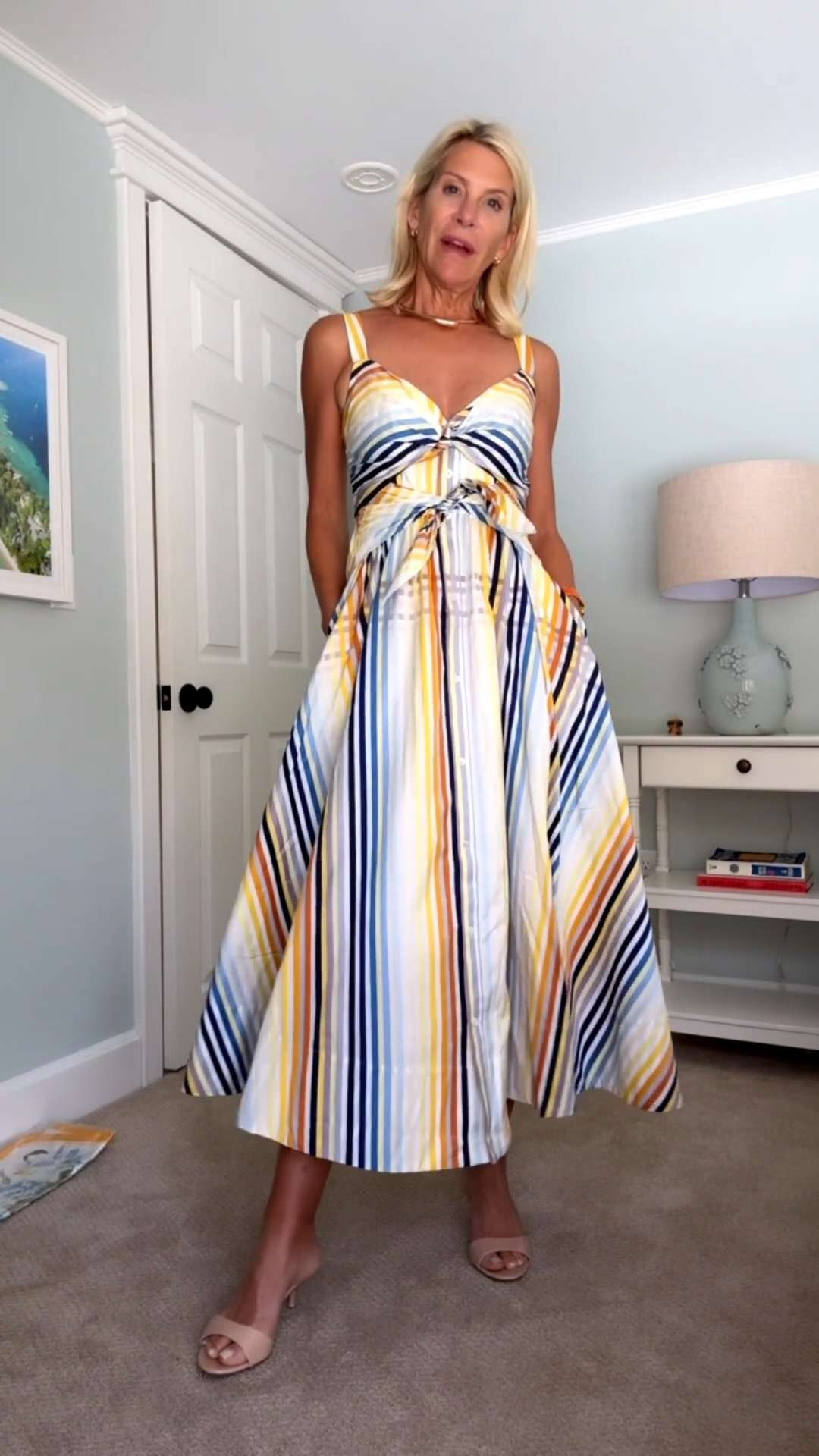Flattering Midi Dress with Pockets.  

 #LTKootd #LTKSeasonal #LTKOver40