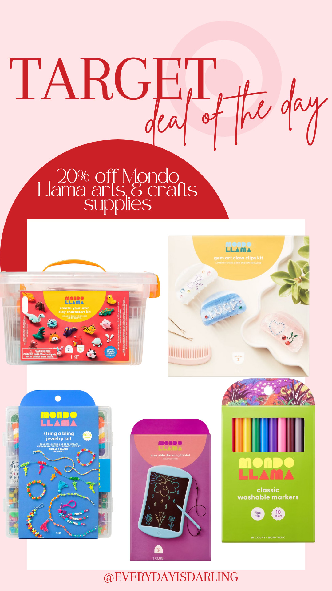 20% off Mondo Llama arts & crafts supplies today only at target!  

 #LTKGiftGuide #LTKHoliday #LTKSaleAlert