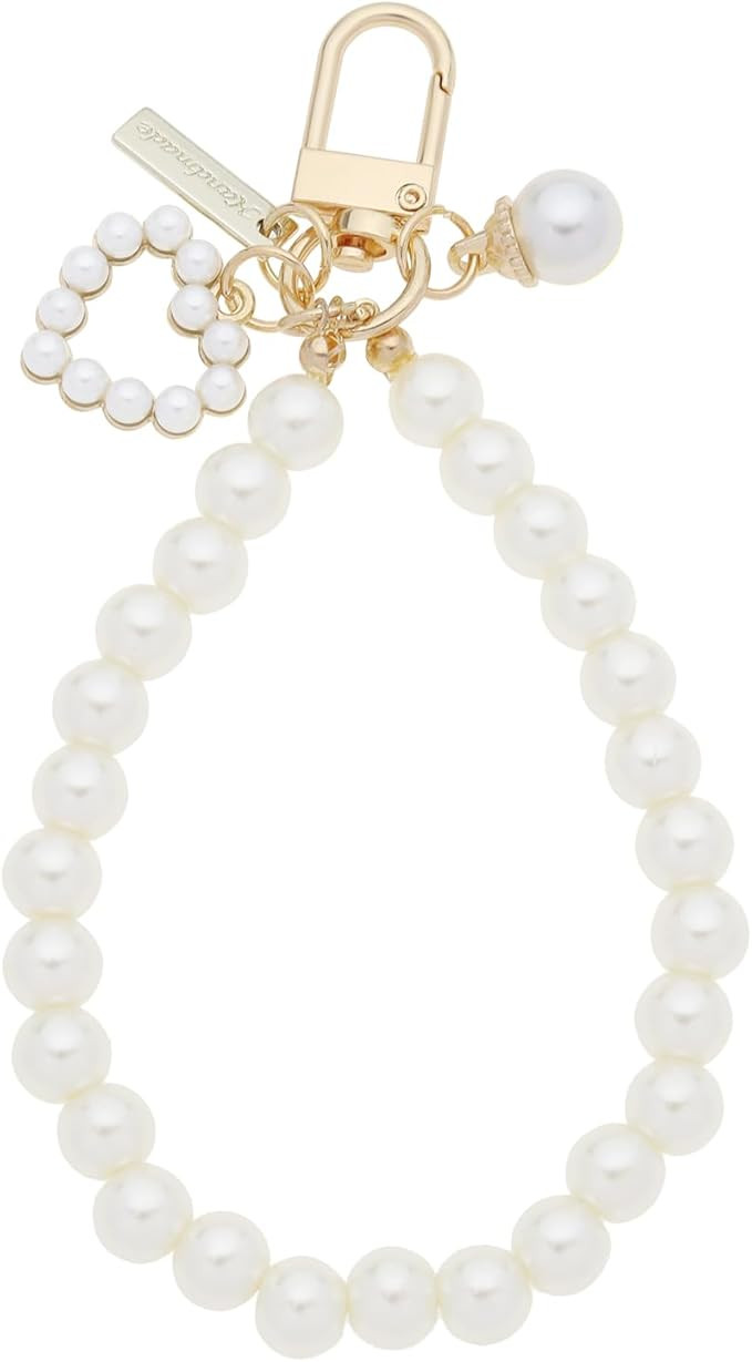 Create idea 2PCS Women's Imitation Pearl Chain Key Chain Love Heart Women's Keyrings and Keychain... | Amazon (US)