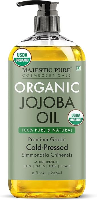 Majestic Pure USDA Organic Jojoba Oil 8 Fl Oz - 100% Pure and Natural- Cold Pressed & Hexane Free... | Amazon (US)