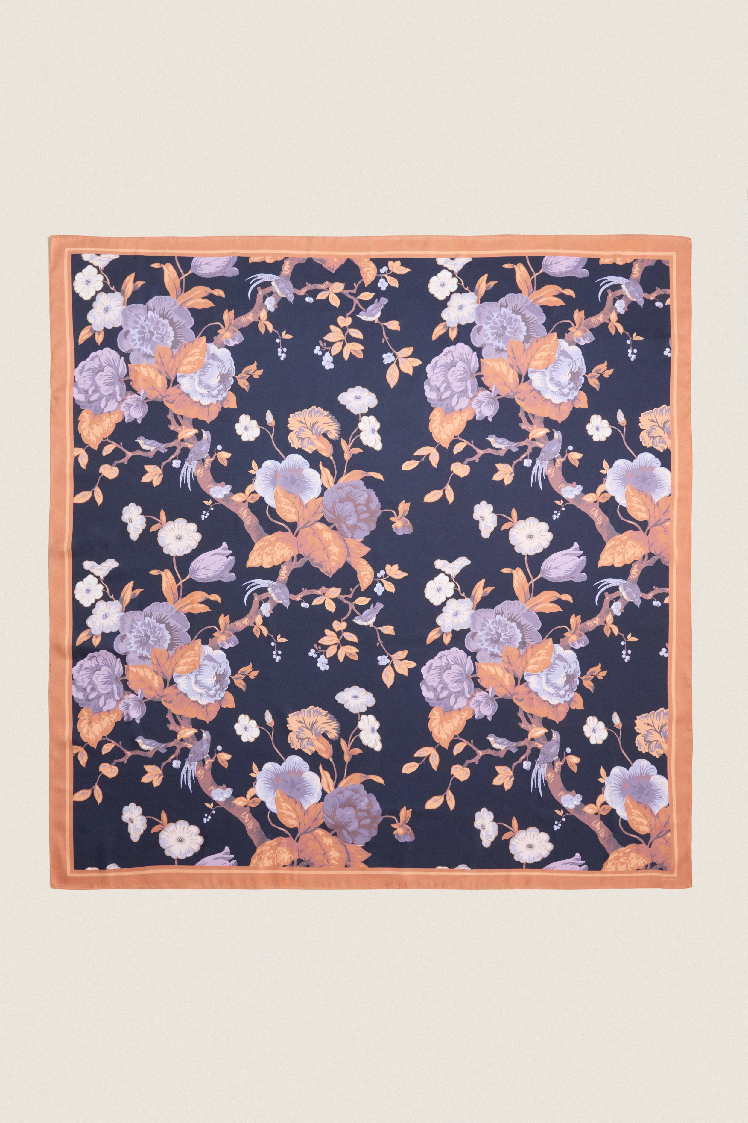 Navy Baroque Floral Large Scarf | Tuckernuck (US)