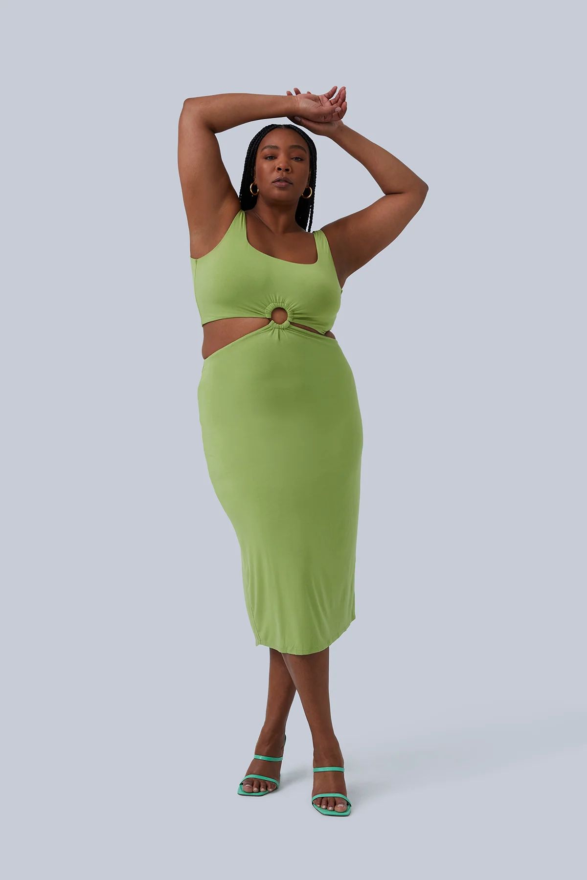 Gigi Midi Dress Lime Green - Gia IRL Plus Size Boutique | GIA/irl