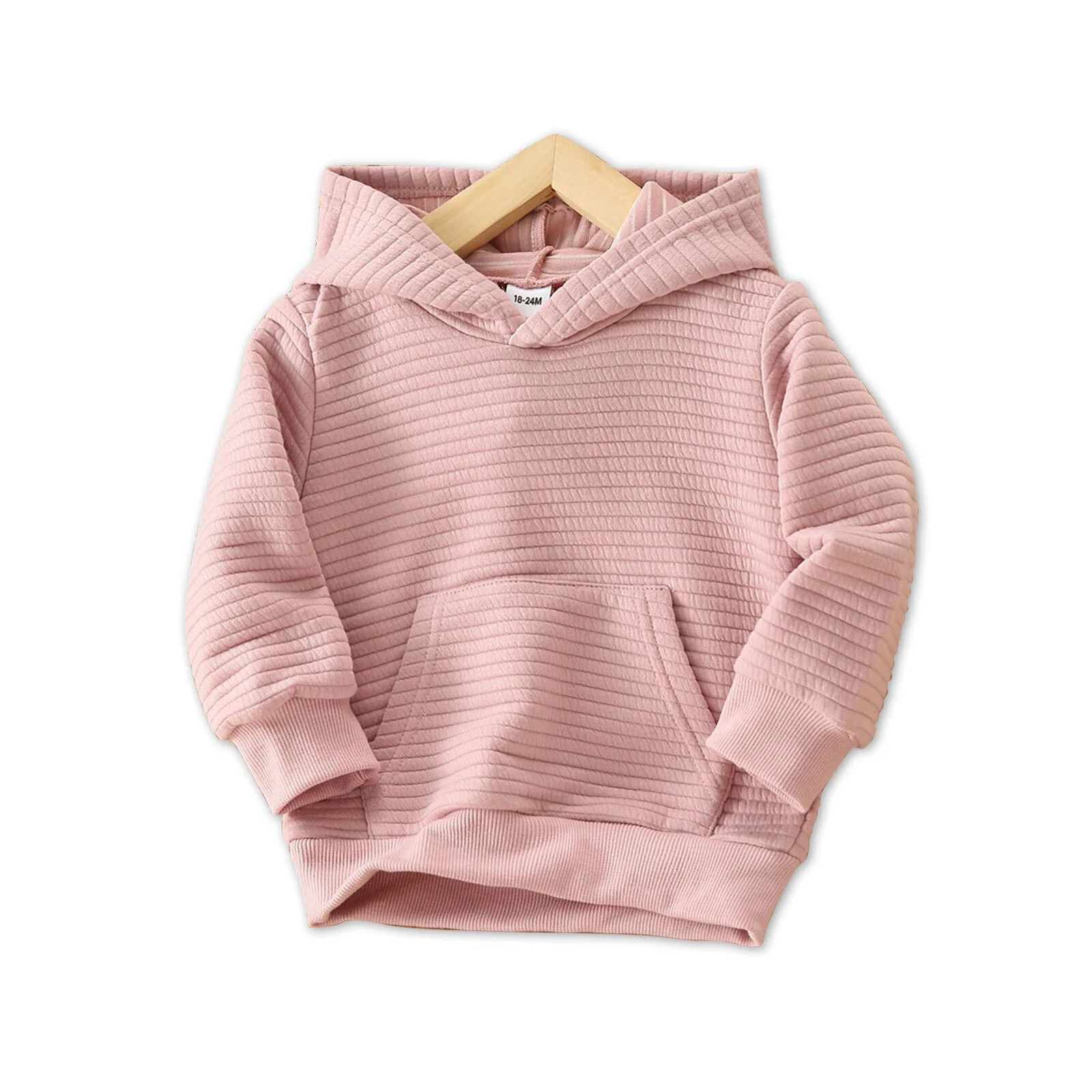 PatPat Toddler Boy/Girl Sweatshirts Solid Color Textured Hoodies Sweatshirt - Walmart.com | Walmart (US)
