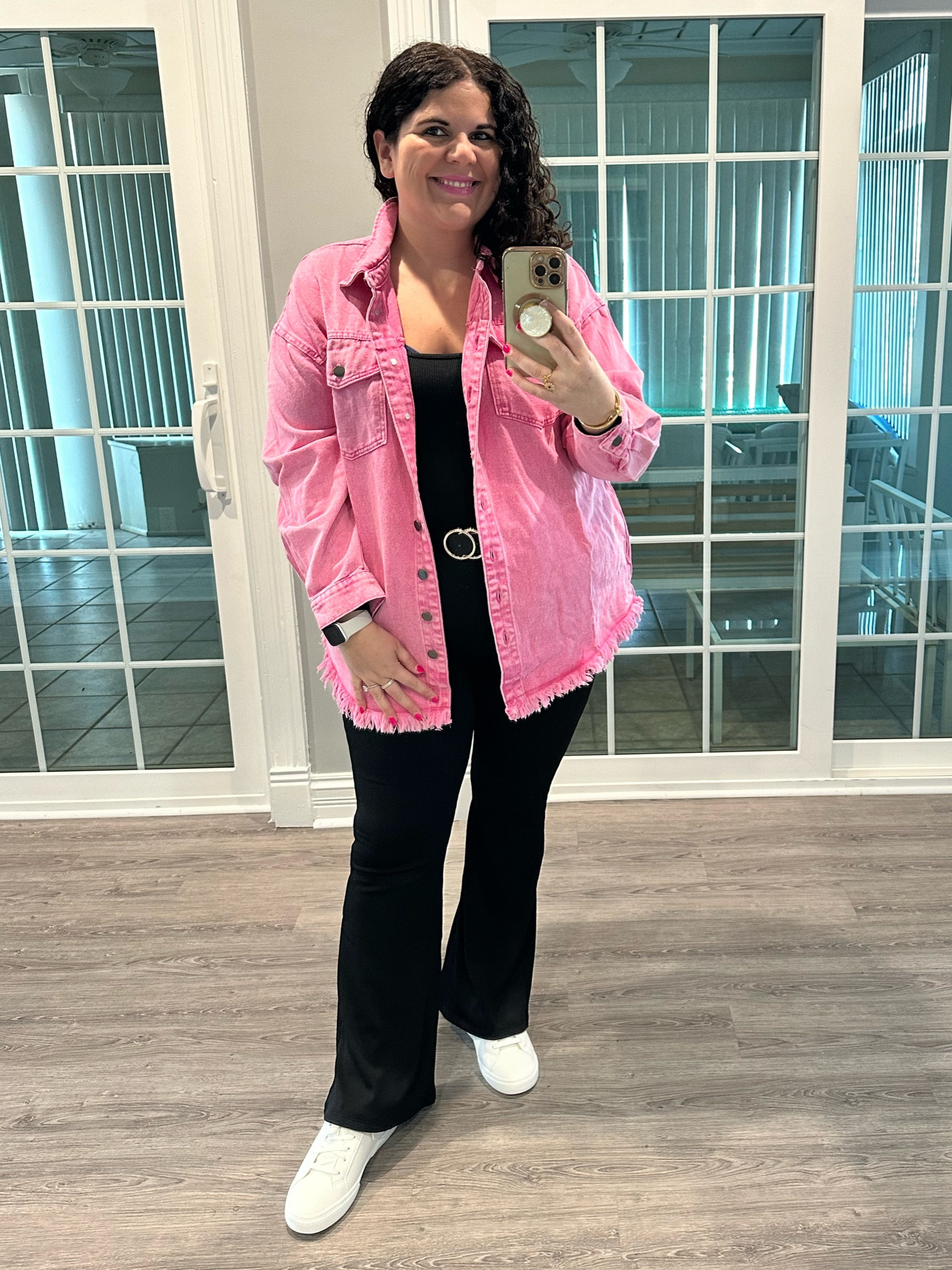 Headed downtown for dinner and a comedy show and I was aiming for cute + casual! I’m still not sold on the longer jacket, I know the “style” is longer now but I feel like the shorter one looks better on my body so still debating! 

#LTKstyletip #LTKmidsize #LTKSpringSale