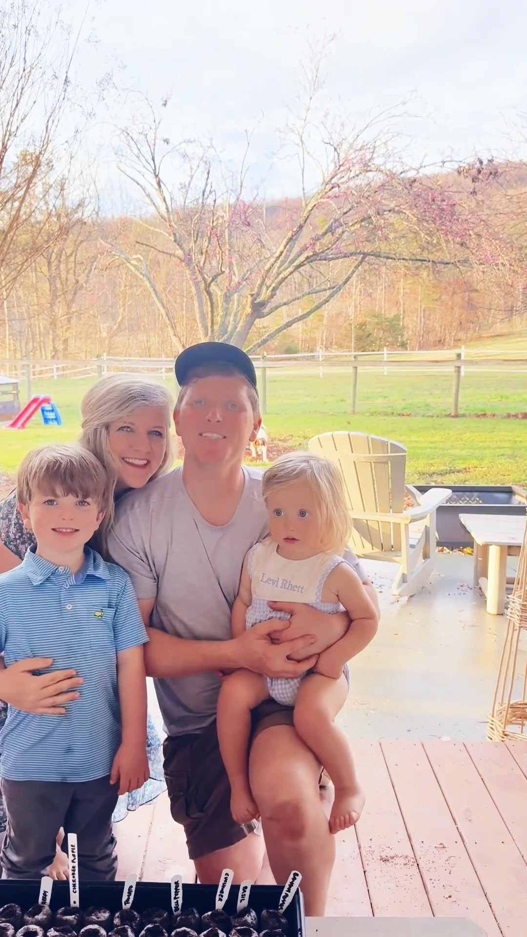 Nothing like some dirt-covered 🤎 chubby baby 👶🏼 and toddler hands 🖐🏼 and a tray full of seeds to water 💦 and watch grow ✨ this spring ahead!! 🤗 Eek 🤭 we are just so excited for our very first springtime here on the farm!!! 🚜🌸🌳🧺 #seedplantingtime