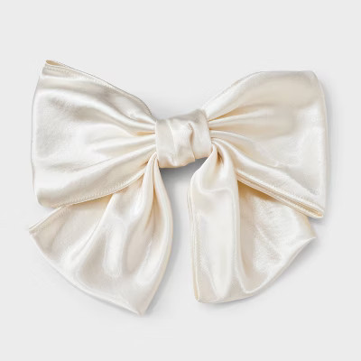 Satin Bow Hair Barrette - A New Day™ Ivory | Target