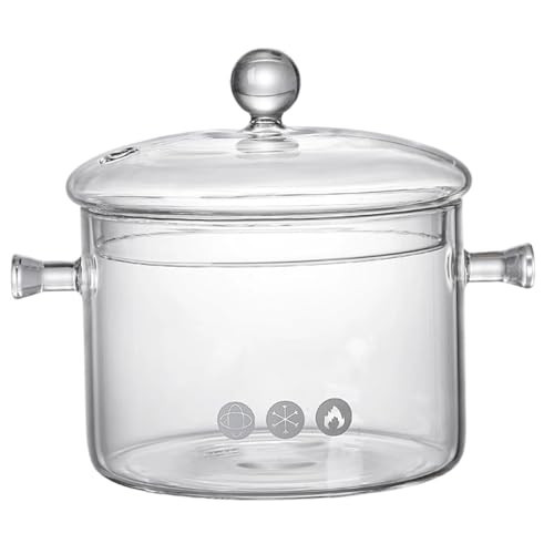 Glass Pot 1.5l/50oz Clear Simmer Pot Potpourri with Lid & Handles Heat Resistant Glass Cookware for Cooking Soup Milk Tea Simmer Pots for Cooking on Stove for | Amazon (US)