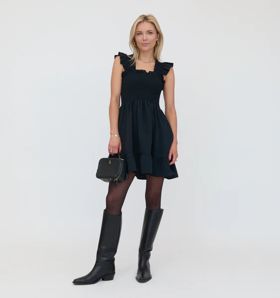 The Elizabeth Nap Dress - Black Crepe | Hill House Home US