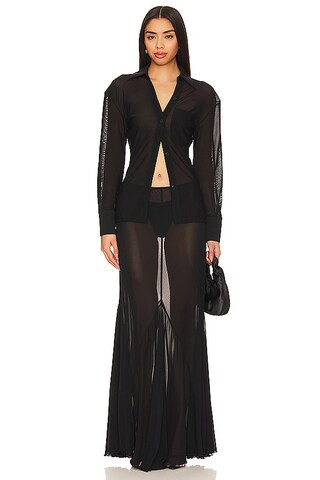The Ayame Maxi Skirt in Black | Revolve Clothing (Global)