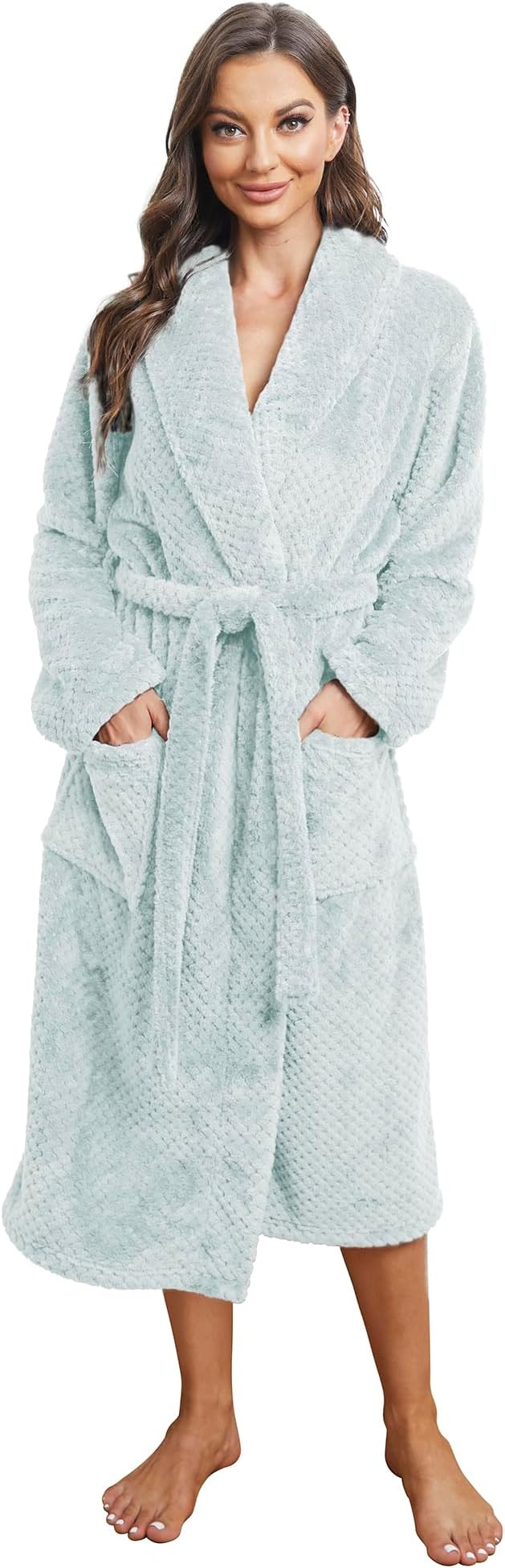 HEARTNICE Womens Fleece Robes, Soft Plush Long Bathrobe, Comfy Robes for Womens, Warm House Coat ... | Amazon (US)