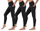 Yogalicious High Waist Ultra Soft Ankle Length Leggings with Pockets - Black 3 Pack - Large | Amazon (US)