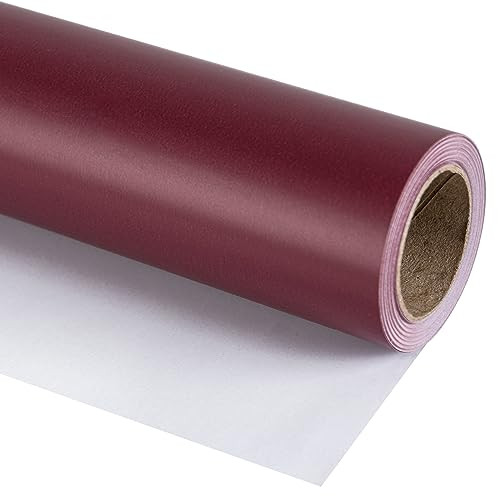 RUSPEPA Wine Red Wrapping Paper Solid Color- Mini Roll - for Christmas, Wedding, Birthday, Shower... | Amazon (US)