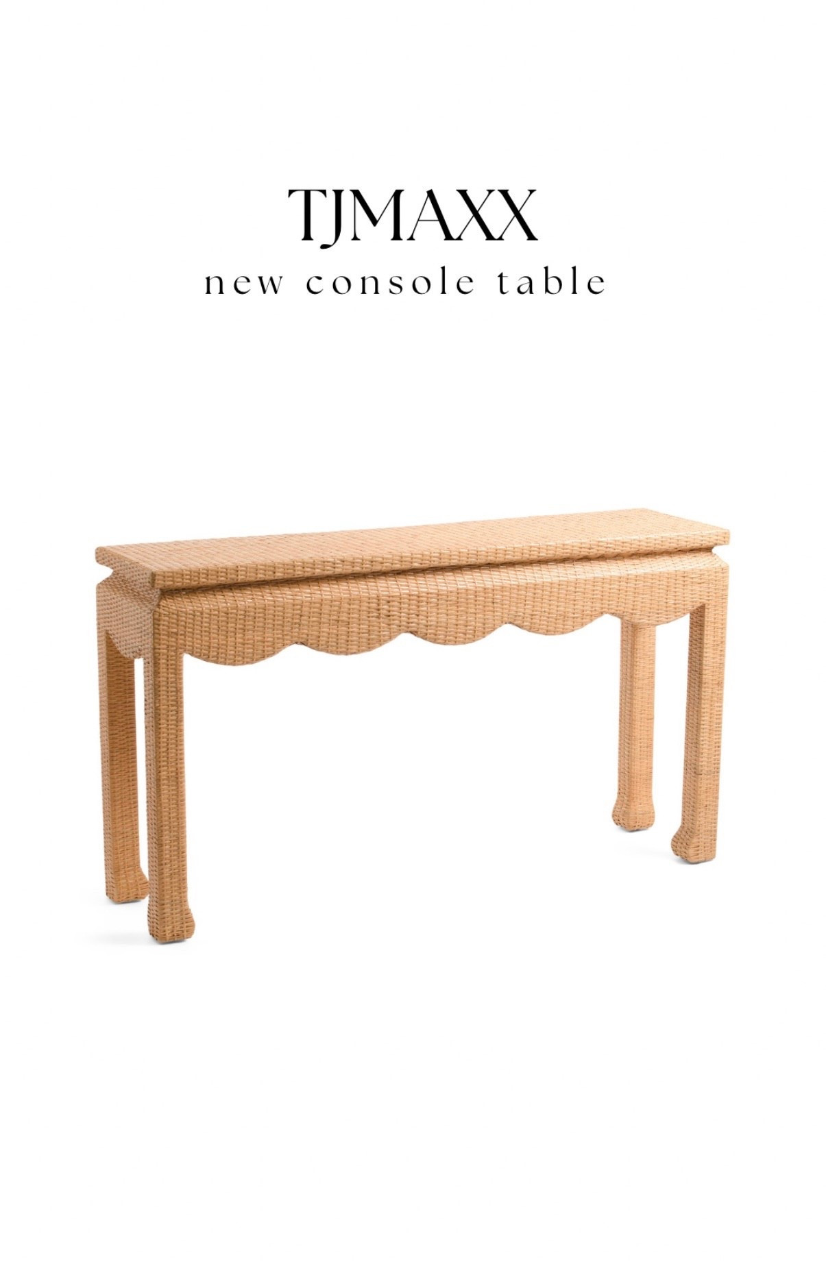 Run!! Lillian August scalloped console table ✨ rattan console table 