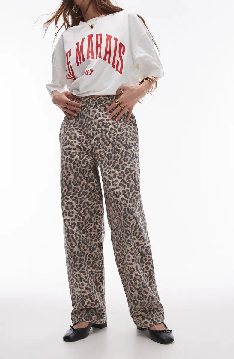 Animal Print Straight Leg Pants | Nordstrom