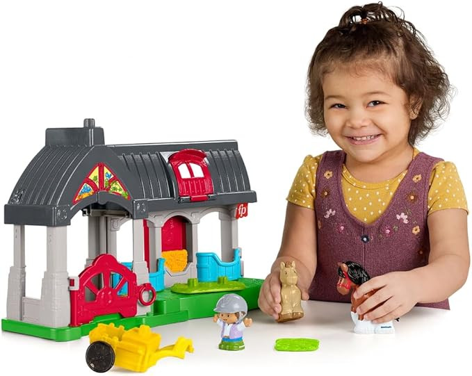 Fisher-Price Little People Toddler Toy Friendly Horses Stable Playset with Sounds, Figures & Acce... | Amazon (US)