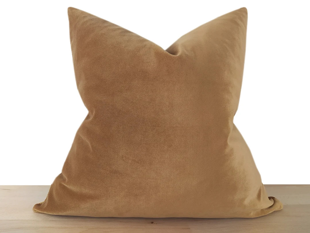 Camel Velvet Pillow Cover, Velvet Soft Fabric, Camel Euro Sham Cover, Velvet Throw Pillow Cover, ... | Etsy (US)