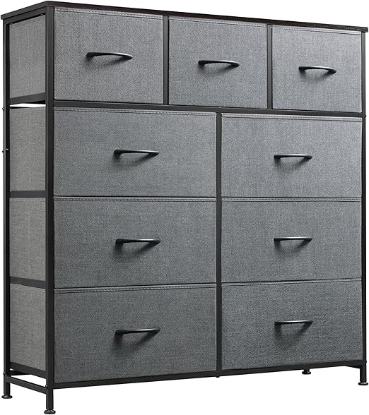 WLIVE 9-Drawer Dresser, Fabric Storage Tower for Bedroom, Hallway, Entryway, Closet, Tall Chest O... | Amazon (US)