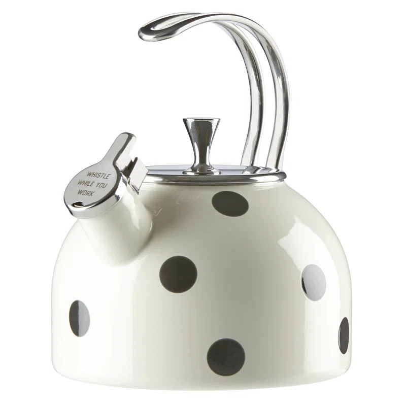 Kate Spade New York Deco Dot 2.5 qt. Stainless Steel Whistling Stovetop Kettle | Wayfair North America