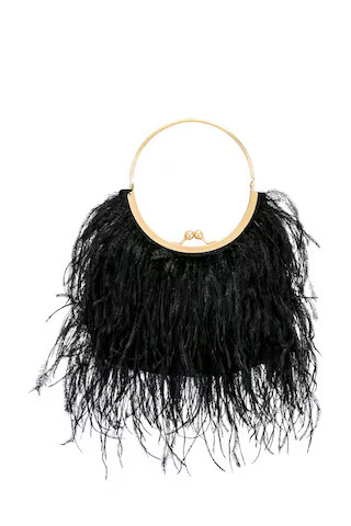 olga berg Penny Feathered Frame Bag in Black from Revolve.com | Revolve Clothing (Global)