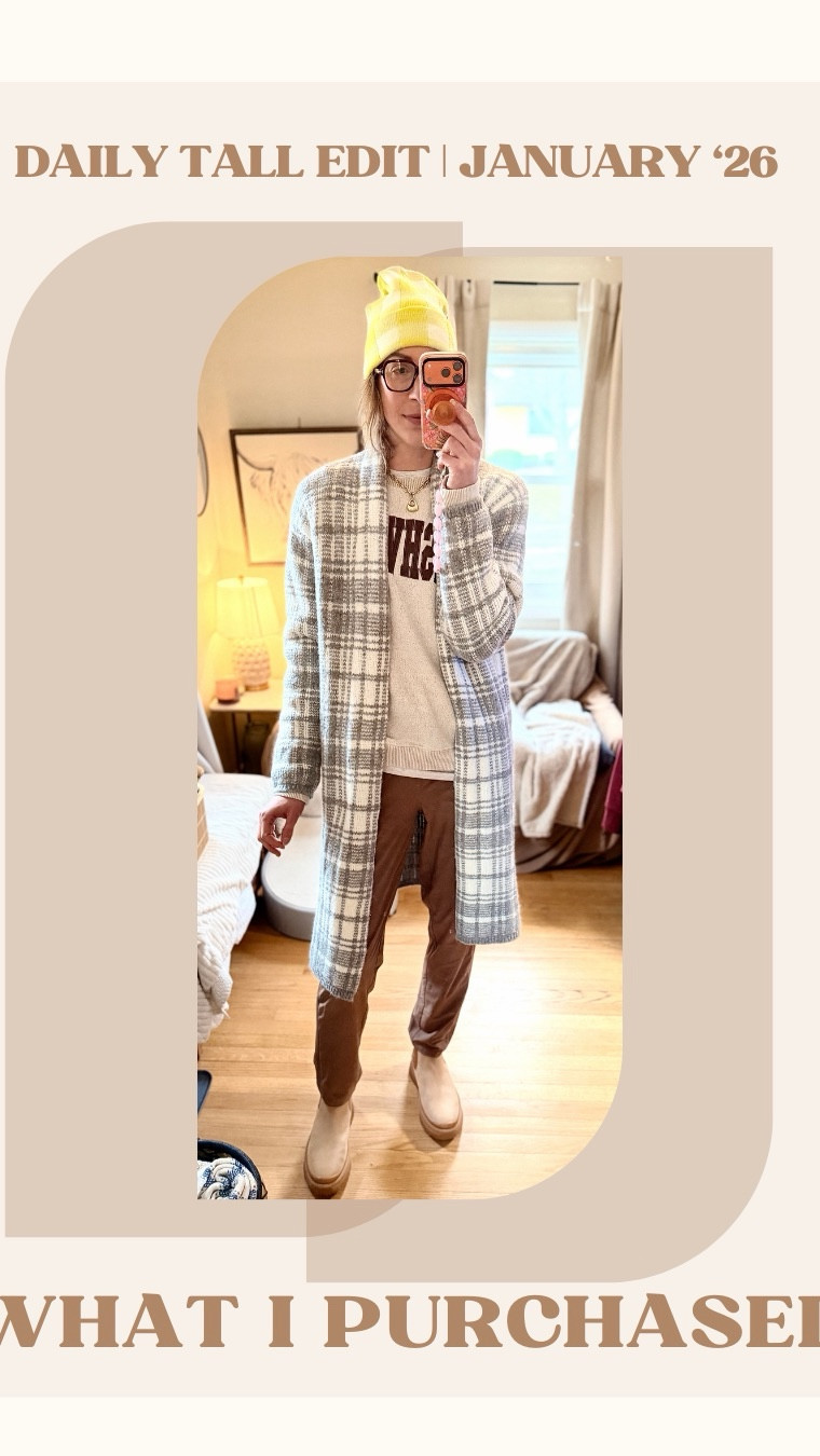 The Tall Edit: Off-Season Finds Worth Buying Now
What I purchased.
I picked up a few sale finds from Anthropologie, fully knowing that sale items aren’t always widely available — but that’s actually the point of these posts. I shop out of season on purpose, because that’s when the best deals show up.
Living in the Northeast, winter tends to hang on well into March (and sometimes May), so these pieces still make sense now — and they’ll easily transition into early spring. If you’re in a warmer climate, this is also the perfect time to grab cold-weather accessories and pack them away for next year. Think of it as a surprise gift to your future self.
I grabbed a few adorable beanies and a matching scarf, choosing brighter colors specifically so they don’t feel heavy or wintry. The lime gingham was an immediate yes — it’s playful, fresh, and gingham is already popping up as a spring print trend. Winter accessories that can carry into spring always feel like a smart buy.
I also picked up a pair of barrel pants — and yes, I know barrel silhouettes (especially ankle-length styles) can feel controversial for tall women. Personally, I think this shape works on every body when it’s styled intentionally. These are a very light gray, almost silver tone with a subtle sheen. They were marketed as more of a holiday or party pant, but I see them as much more versatile.
Styled casually with a relaxed sweater, I could absolutely wear these to work. Dressed up with an elevated blouse and heels, they’d work just as easily for a date night or special event — even into spring and summer.
Full fit thoughts coming after a wear.
Linking what I grabbed on LTK.


#LTKSaleAlert #LTKTall #LTKSeasonal