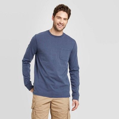 Men's Standard Fit Long Sleeve Crew Neck T-Shirt - Goodfellow & Co™ | Target
