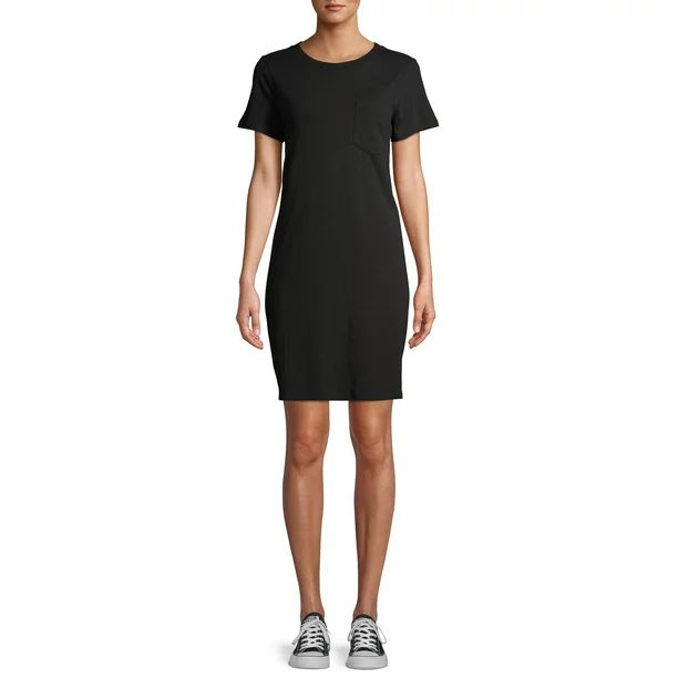 Time and Tru Women's T-Shirt Dress with Pocket | Walmart (US)