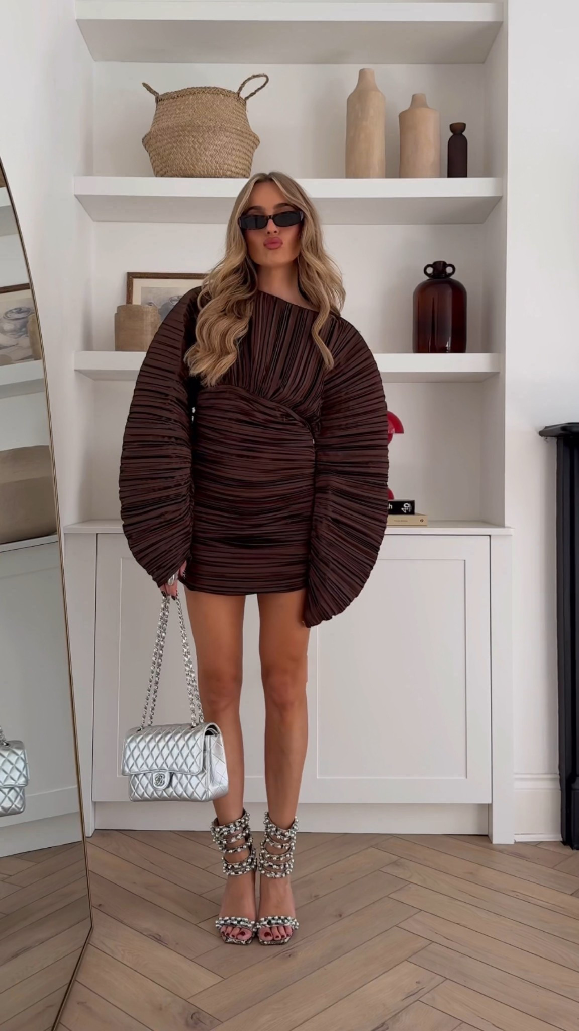 PLT pleated dress 🤎