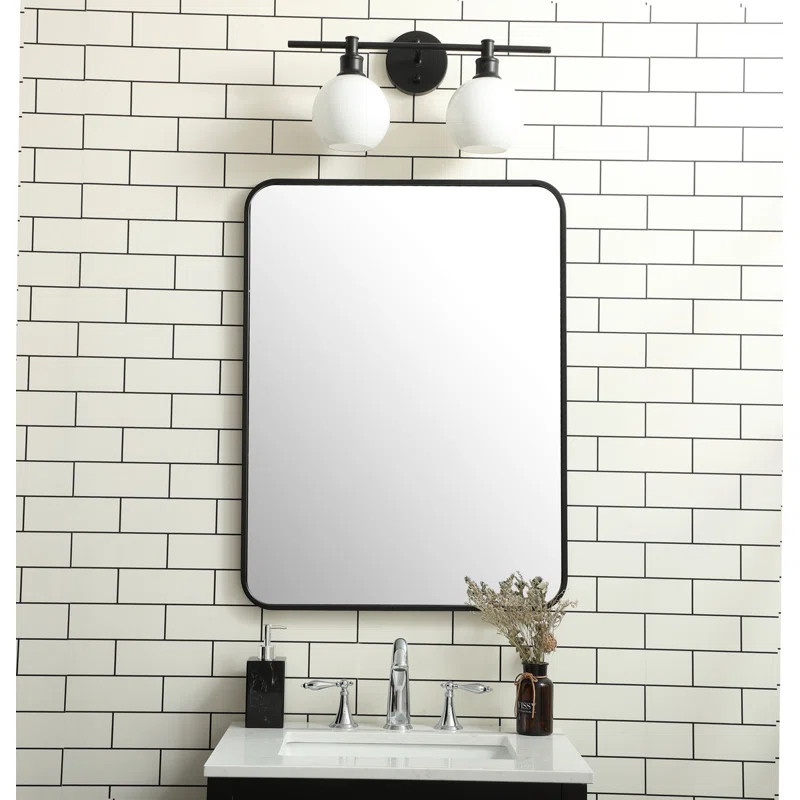 Sabine Metal Rounded Rectangle Wall Mirror | AllModern