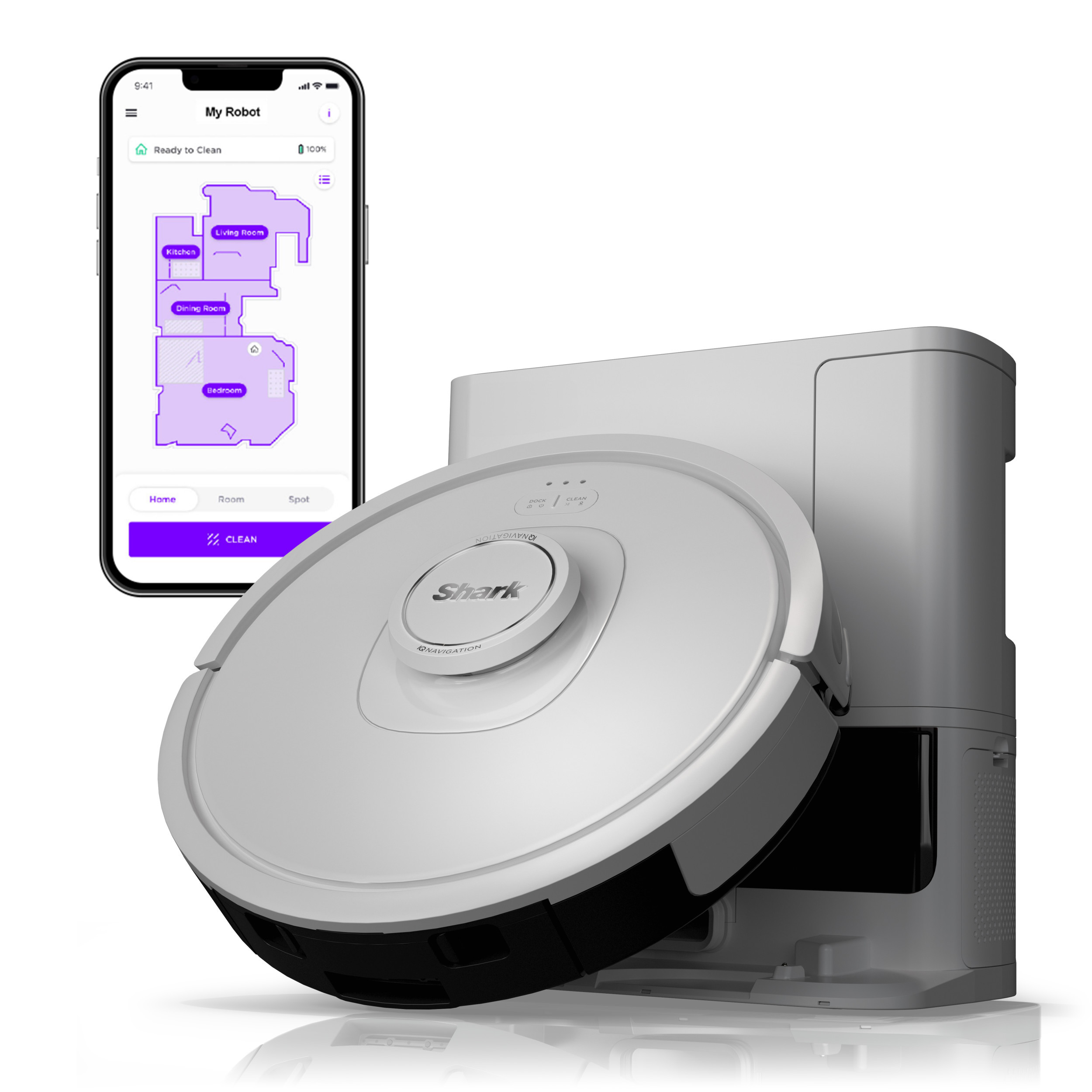 Shark IQ Robot Vacuum with Bagless 60 Day Capacity Base, Multi-Surface Cleaning, Home Mapping, RV... | Walmart (US)