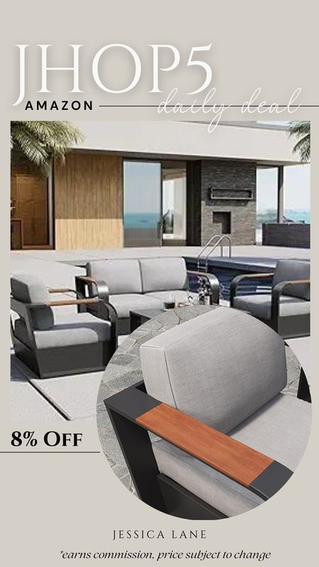 Amazon daily deal, save 8% on this gorgeous modern outdoor four-piece patio set. Outdoor furniture, patio furniture, modern patio furniture, Amazon home, Amazon outdoor furniture, patio inspo, Amazon deal, four-piece patio set

#LTKsalealert #LTKSeasonal #LTKhome
