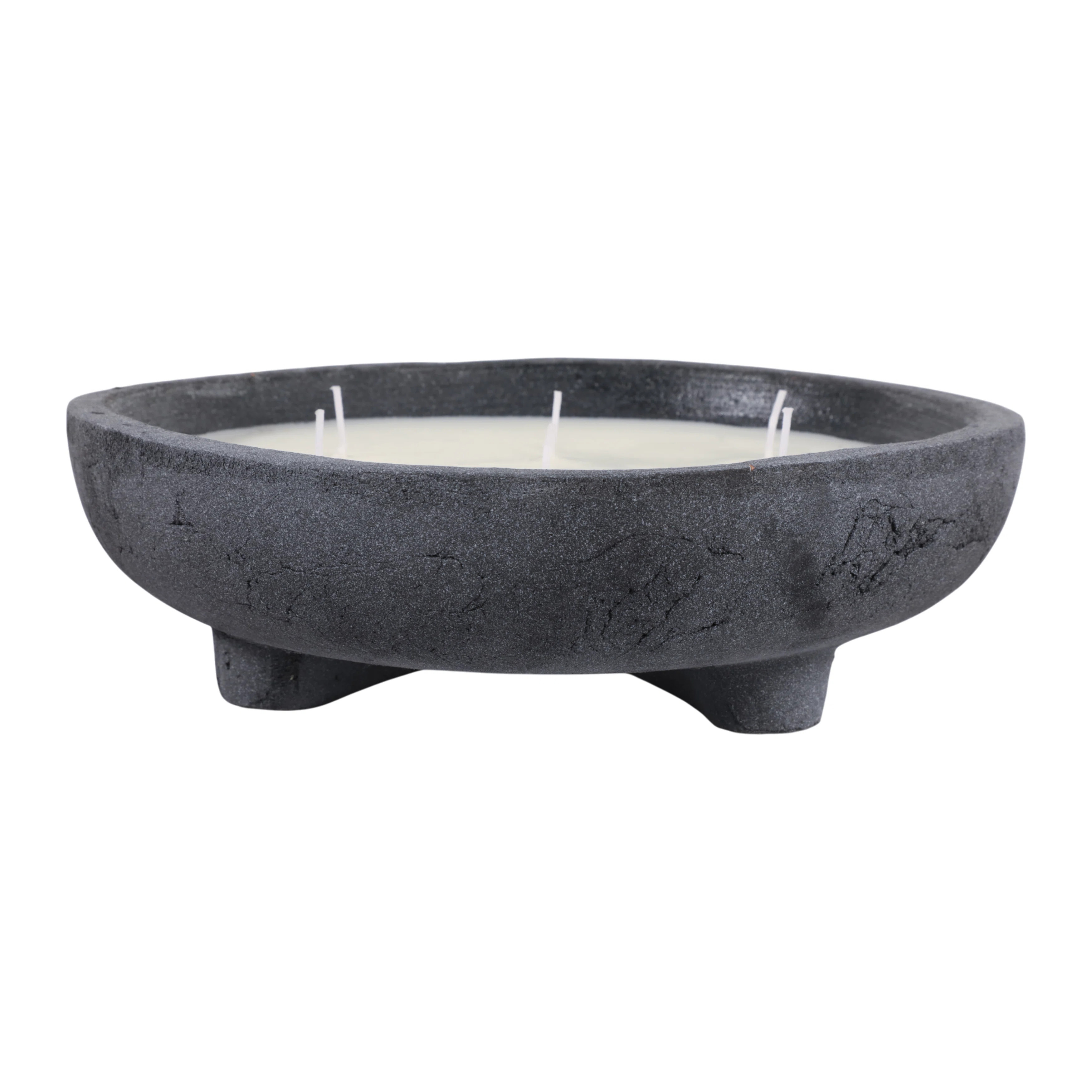 Round Lemon Scented Candle For Living Room Decor - Decorative Distressed Ceramic Accent For Bedroom, Coffee Table, Or Bookshelf - 12 | Wayfair North America