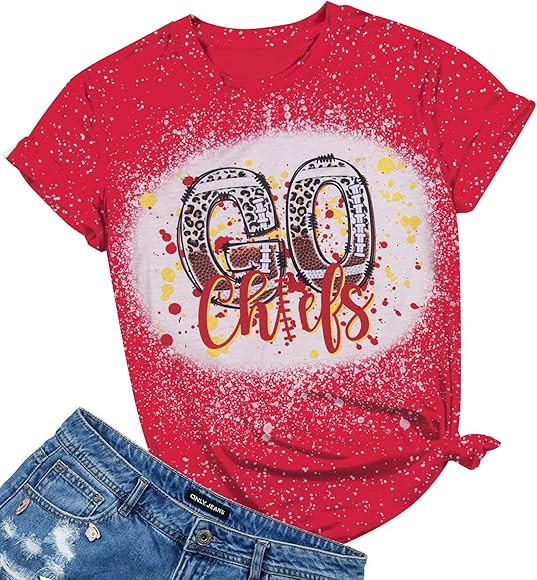 Football Shirts for Women Game Day Tshirt Vintage Leopard Soccer Splatter Graphic Tee Team Fan Gi... | Amazon (US)