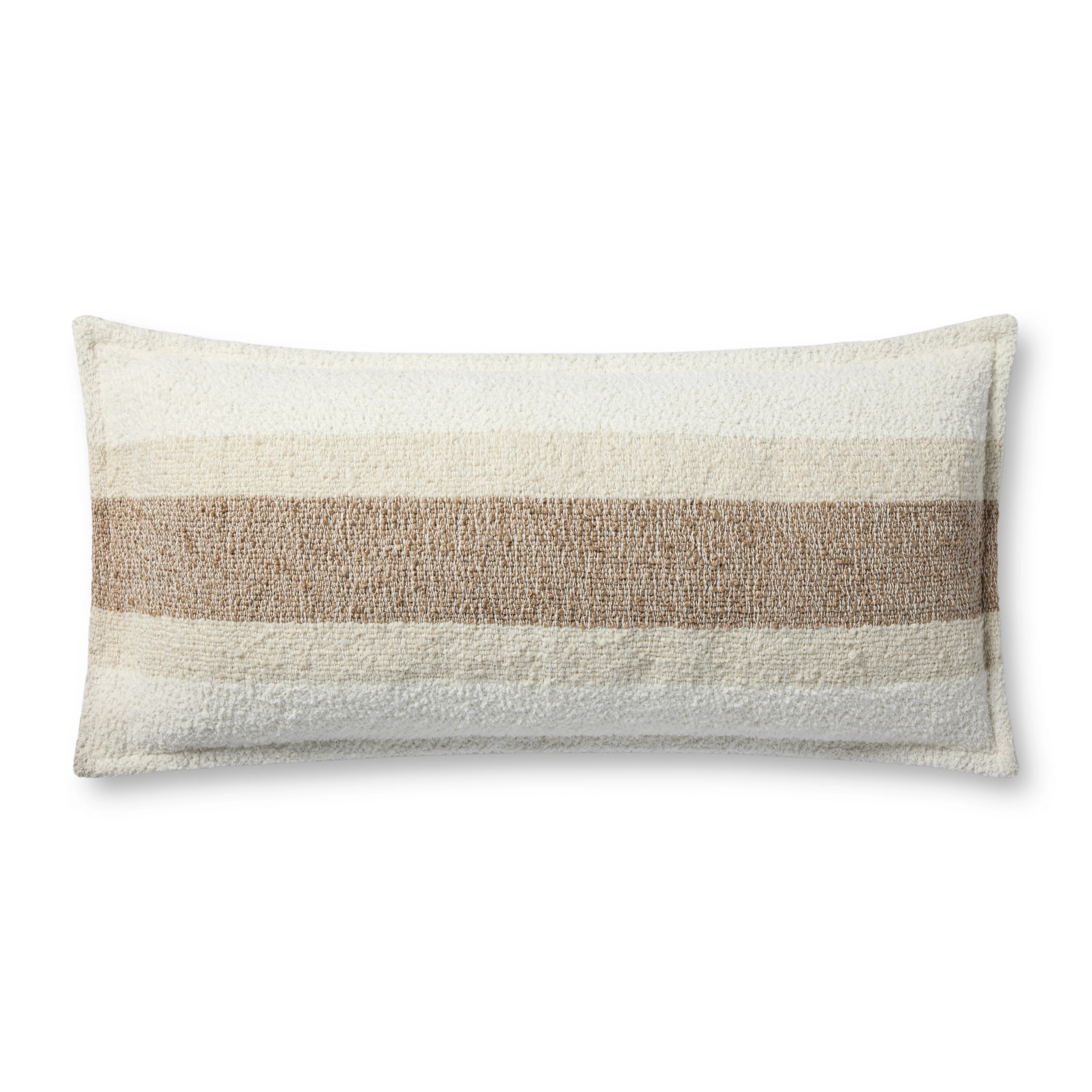Brigette Romanek PBR0012 Natural / Multi 13'' x 35'' Cover w/Poly Pillow | Outrageous Interiors + Design
