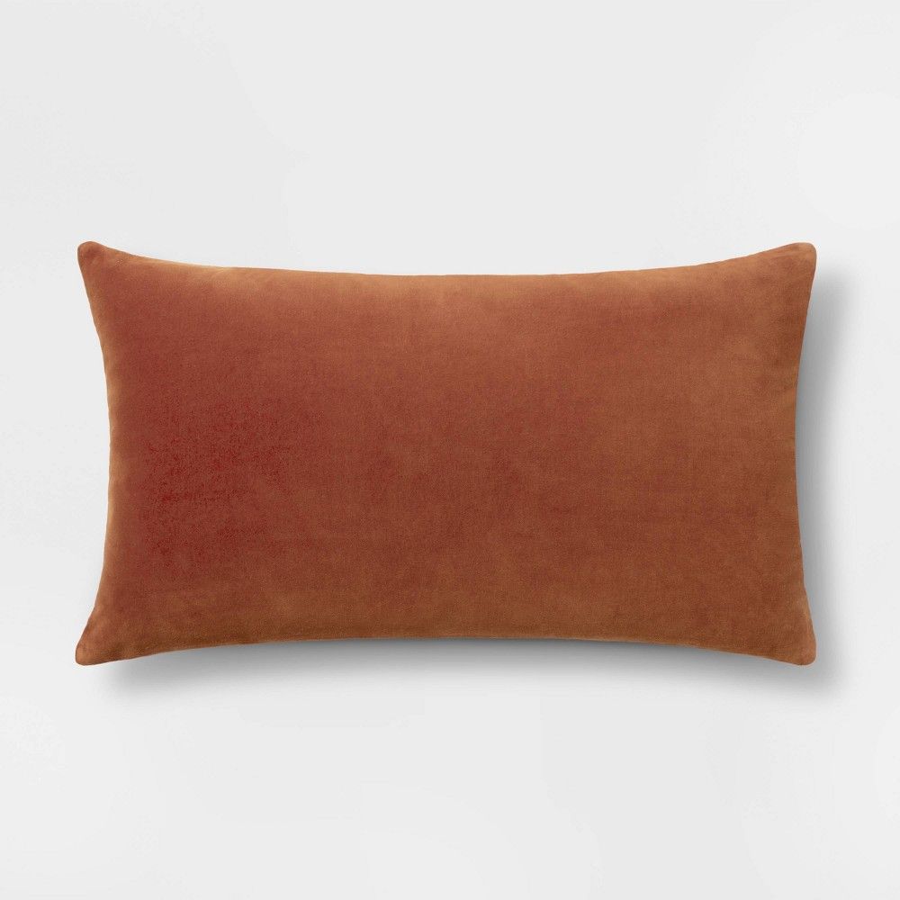 Velvet Lumbar Pillow Brown - Threshold | Target